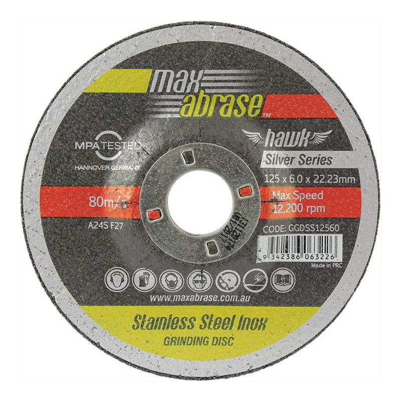 MaxAbrase silver series grinding discs stainless steel grade