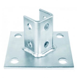 Base plates - with 6 hole collars - for channel - galvanised