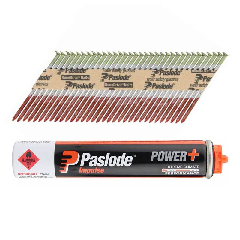 Paslode Impulse DekFast strip nails with fuel cells for Compact
